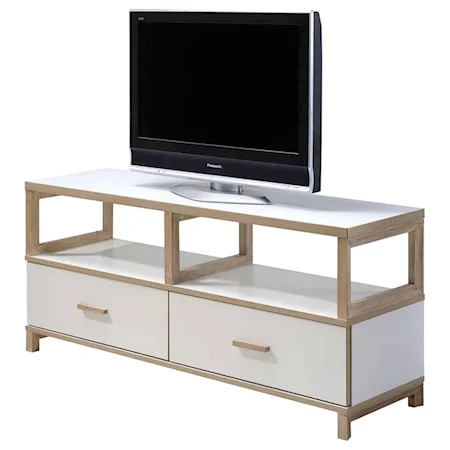 Contemporary 2 Drawer Console with Laminate Tops
